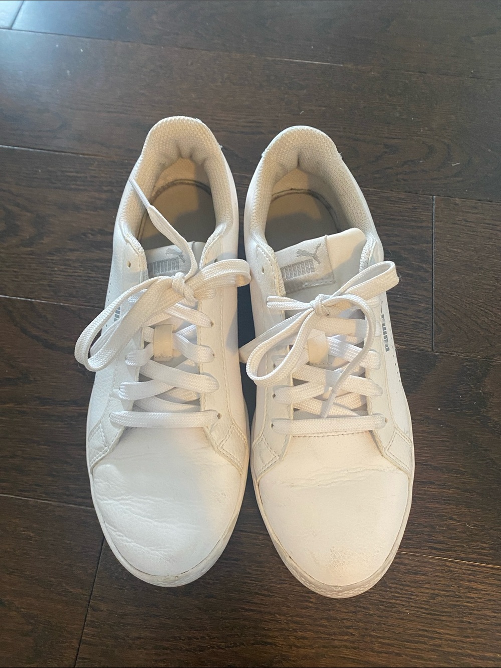Puma White Low-Top Lace-Up Sneakers